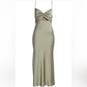 Shona Joy Eucalyptus Twist Front Midi Dress